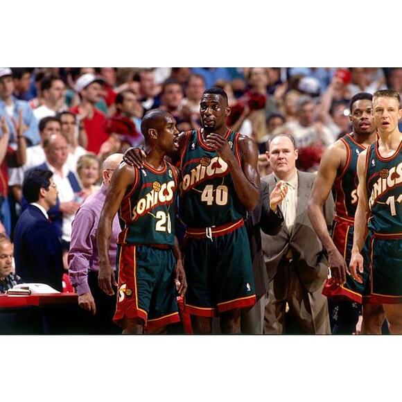 NEW Seattle Sonics 1996 Drew Pearson snapback Needle black NBA Supersonics vtg - Picture 6 of 9